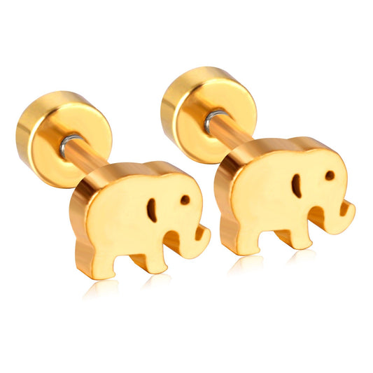 Gold Elephant 18K Gold Plated Children's Earrings - Twisty Locks  - Kids and Women Hair Accessories, Fashion Clothing and Jewellery India