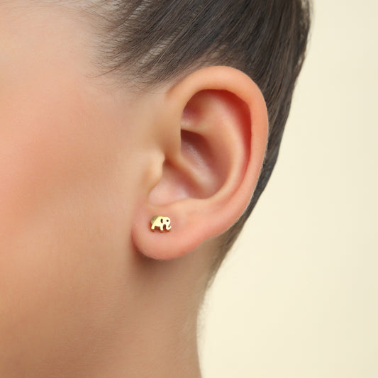 Gold Elephant 18K Gold Plated Children's Earrings - Twisty Locks  - Kids and Women Hair Accessories, Fashion Clothing and Jewellery India