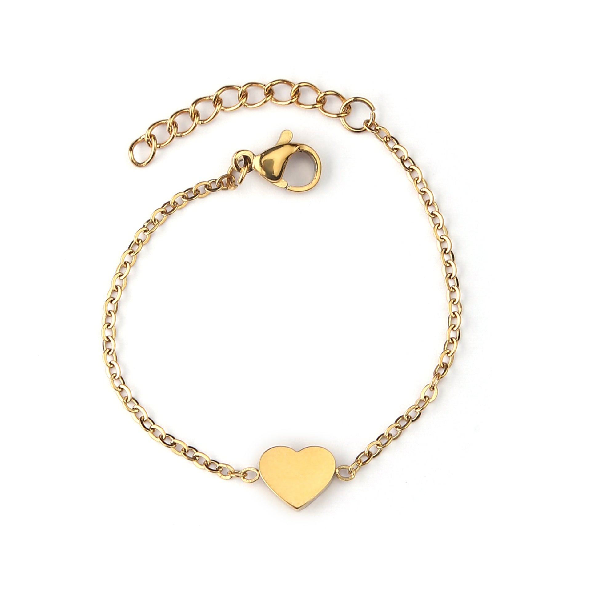Gold Heart 18K Gold Plated Children's Bracelet - Twisty Locks  - Kids and Women Hair Accessories, Fashion Clothing and Jewellery India