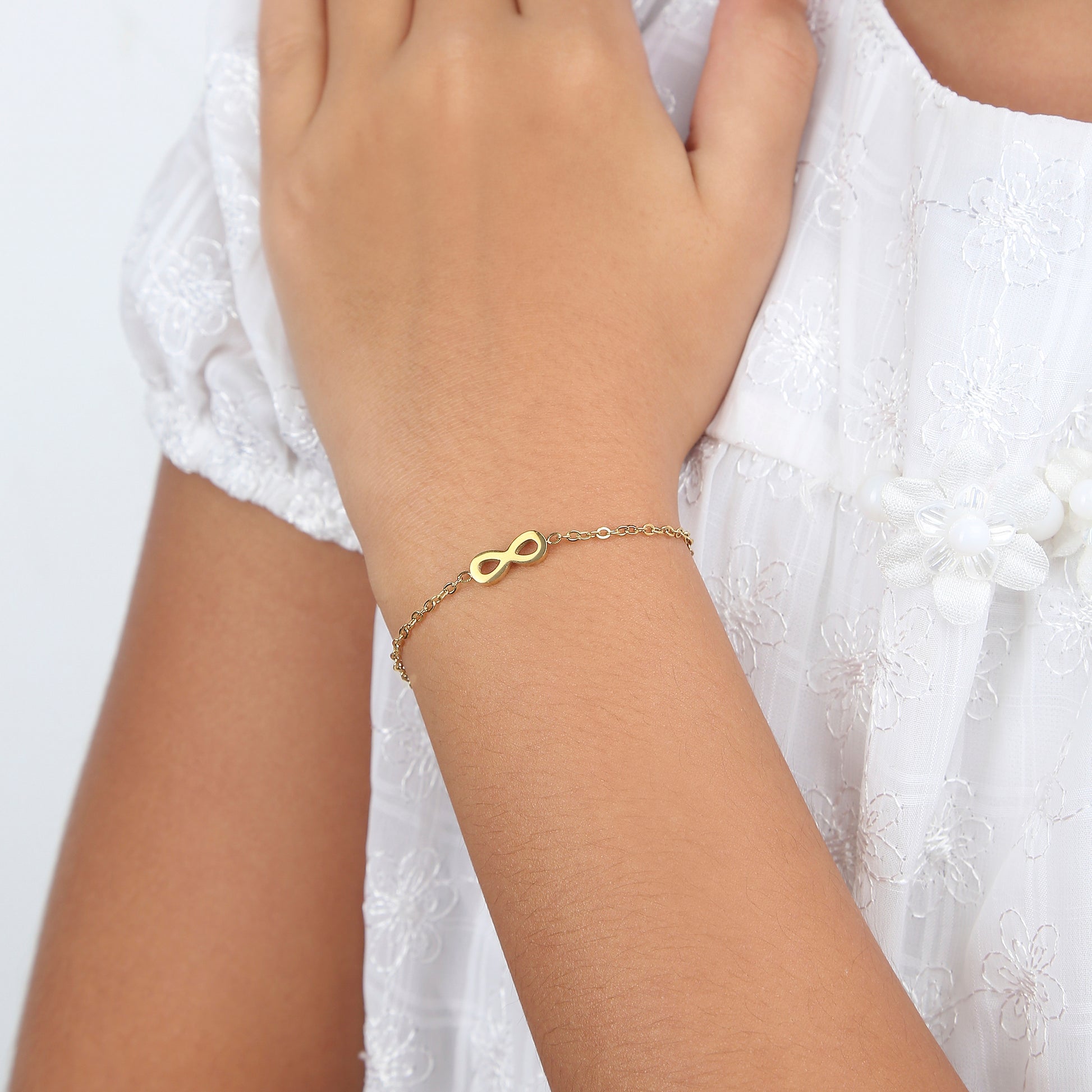 Gold Infinity 18K Gold Plated Children's Bracelet - Twisty Locks  - Kids and Women Hair Accessories, Fashion Clothing and Jewellery India