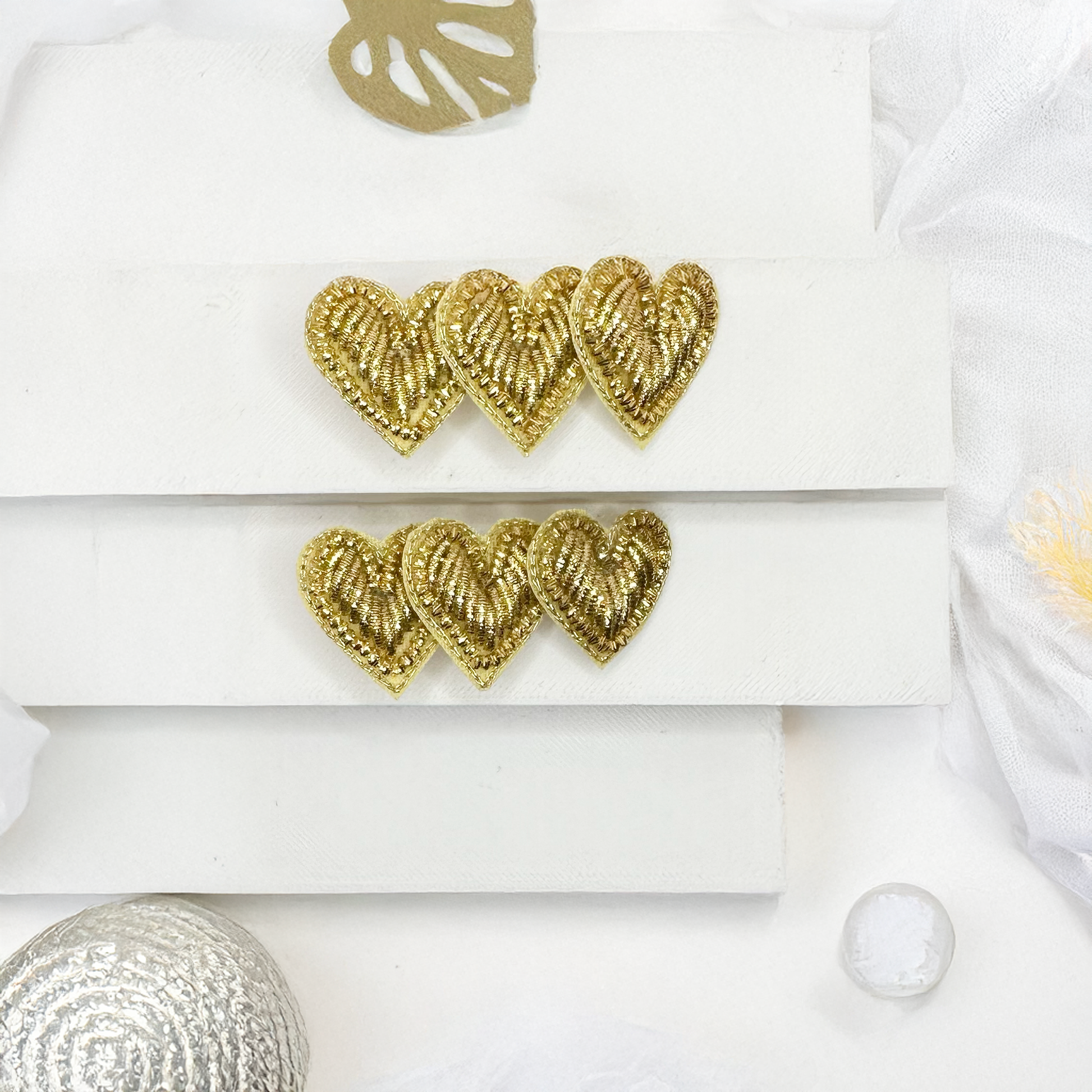 Golden Heart Clips - Set of 2 - Twisty Locks  - Kids and Women Hair Accessories, Fashion Clothing and Jewellery India