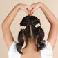 Golden Heart Clips - Set of 2 - Twisty Locks  - Kids and Women Hair Accessories, Fashion Clothing and Jewellery India