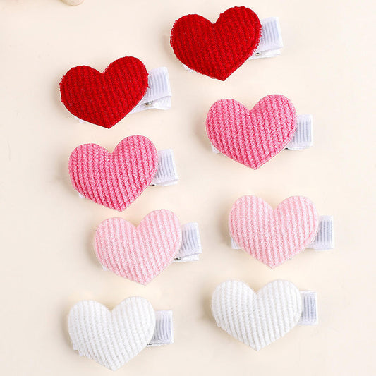 Crochet Heart Hair Clips for girls – handcrafted look set of 8 by Twisty Locks