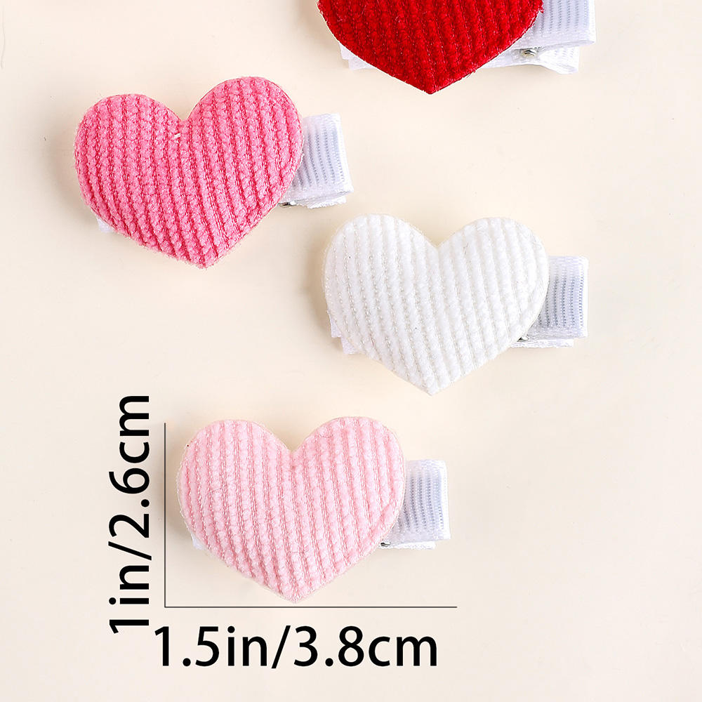 Crochet Heart Hair Clips Set of 8