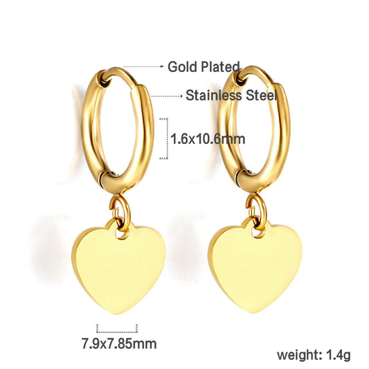 Heart Hoops 18K Gold Plated Children's Earrings - Twisty Locks  - Kids and Women Hair Accessories, Fashion Clothing and Jewellery India