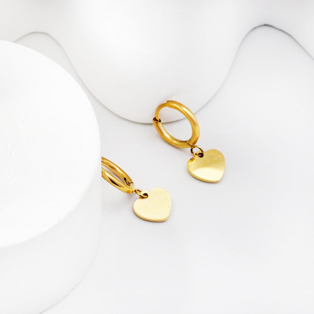 Heart Hoops 18K Gold Plated Children's Earrings - Twisty Locks  - Kids and Women Hair Accessories, Fashion Clothing and Jewellery India