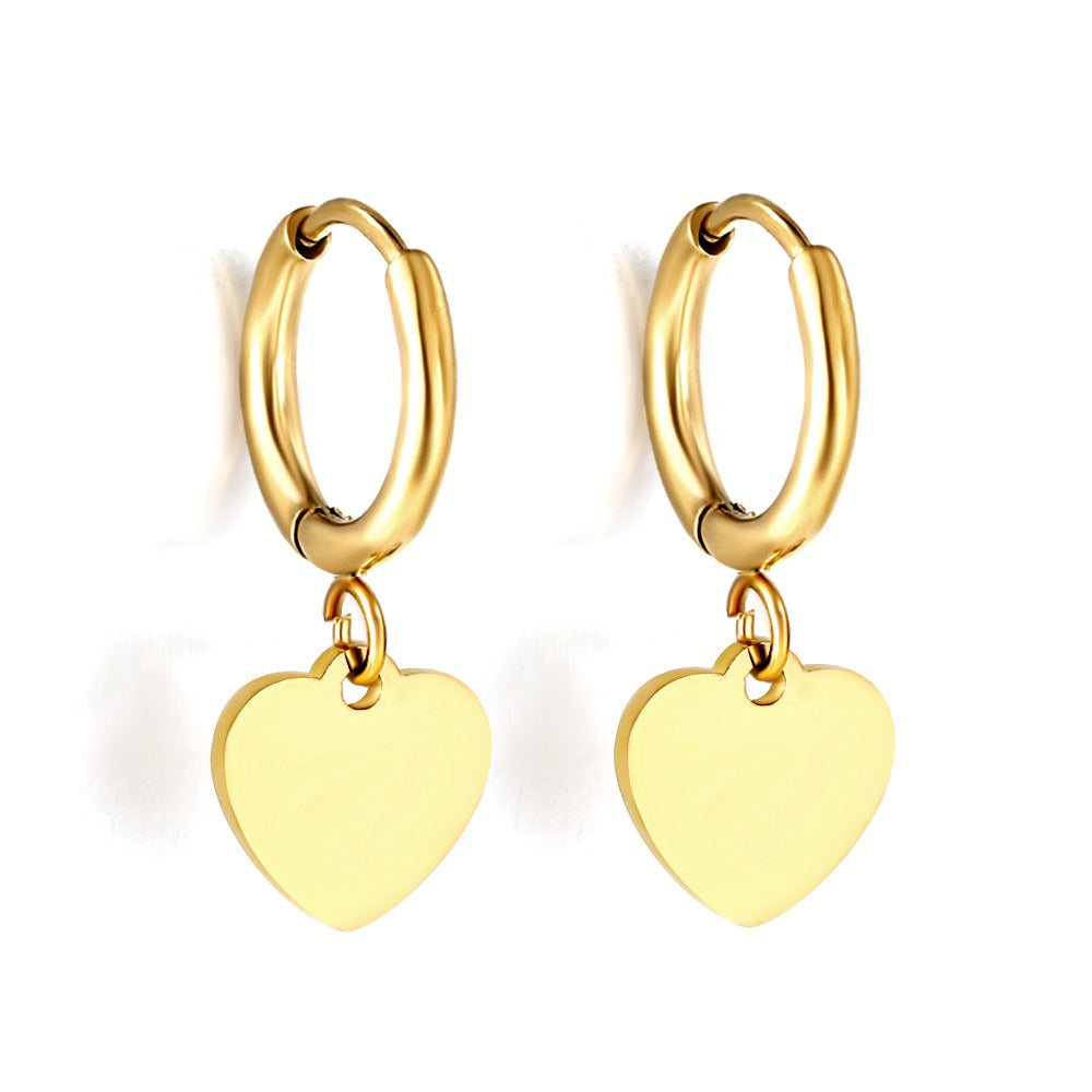 Heart Hoops 18K Gold Plated Children's Earrings - Twisty Locks  - Kids and Women Hair Accessories, Fashion Clothing and Jewellery India