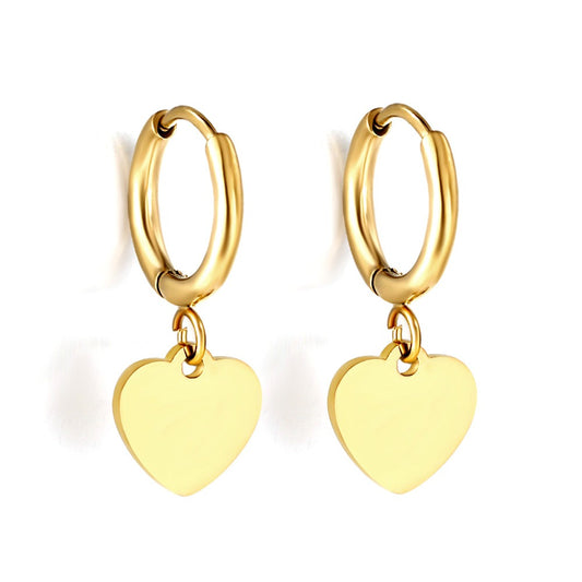 Heart Hoops 18K Gold Plated Children's Earrings - Twisty Locks  - Kids and Women Hair Accessories, Fashion Clothing and Jewellery India