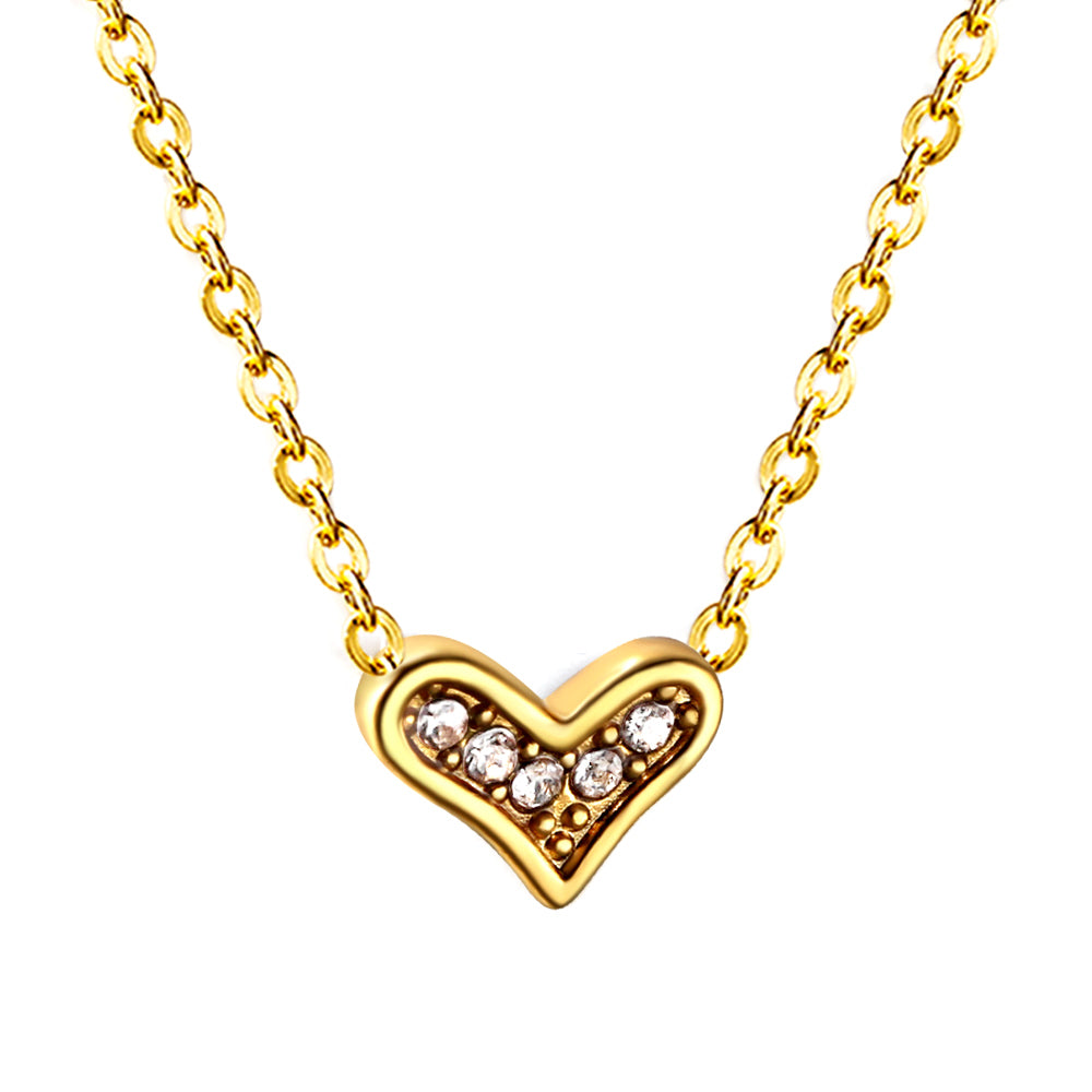 Sparkling Heart 18K Gold Plated Children's Necklace
