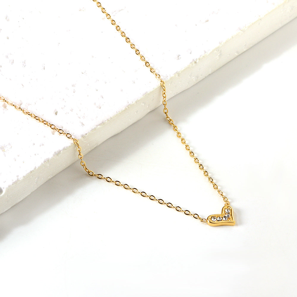 Sparkling Heart 18K Gold Plated Children's Necklace