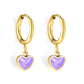 Lavender Hearts gold earrings – main product shot on white by Twisty Locks