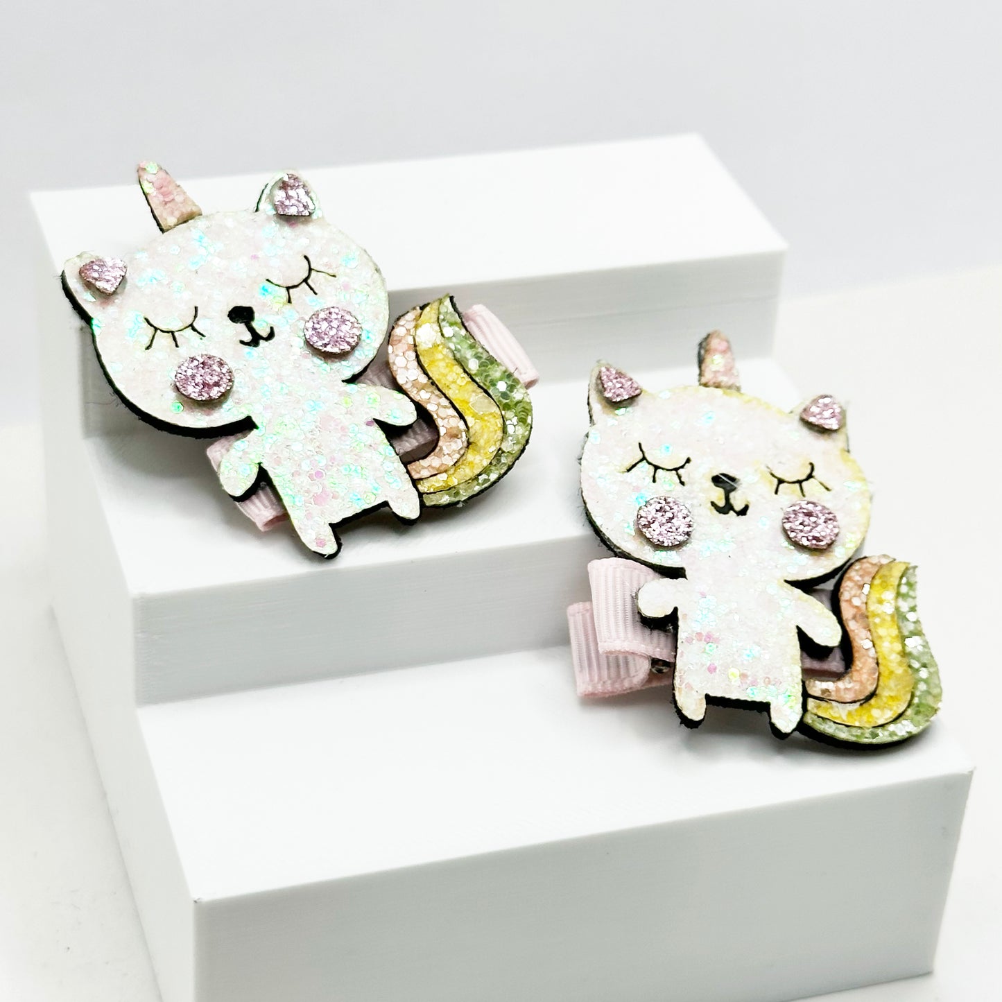 Kitty Unicorn Clips - Set of 2 - Twisty Locks  - Kids and Women Hair Accessories, Fashion Clothing and Jewellery India