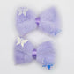 Lavender Furry Bow Clips - Set of 2 - Twisty Locks  - Kids and Women Hair Accessories, Fashion Clothing and Jewellery India