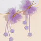 Lavender Organza Butterfly Clips with Floral Tail - Set of 2 - Twisty Locks  - Kids and Women Hair Accessories, Fashion Clothing and Jewellery India