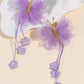 Lavender Organza Butterfly Clips with Floral Tail - Set of 2 - Twisty Locks  - Kids and Women Hair Accessories, Fashion Clothing and Jewellery India