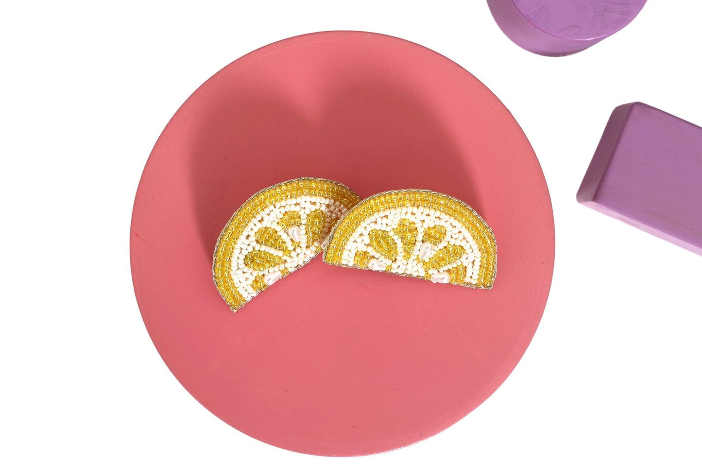 Lemon Embroidered Hair Clips Set - Twisty Locks  - Kids and Women Hair Accessories, Fashion Clothing and Jewellery India