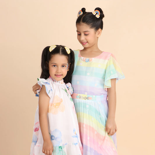 Lemon Embroidered Hair Clips Set - Twisty Locks  - Kids and Women Hair Accessories, Fashion Clothing and Jewellery India