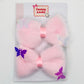 Light Pink Furry Bow Clips - Set of 2 - Twisty Locks  - Kids and Women Hair Accessories, Fashion Clothing and Jewellery India