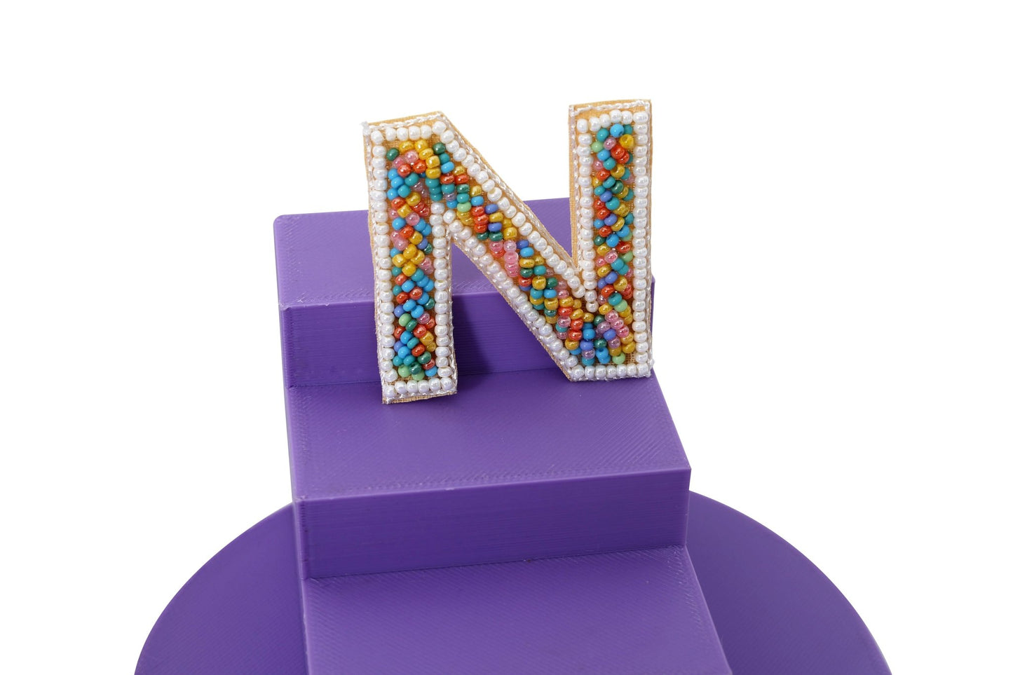 Multicolour Embroidered Alphabet Clip - Twisty Locks  - Kids and Women Hair Accessories, Fashion Clothing and Jewellery India