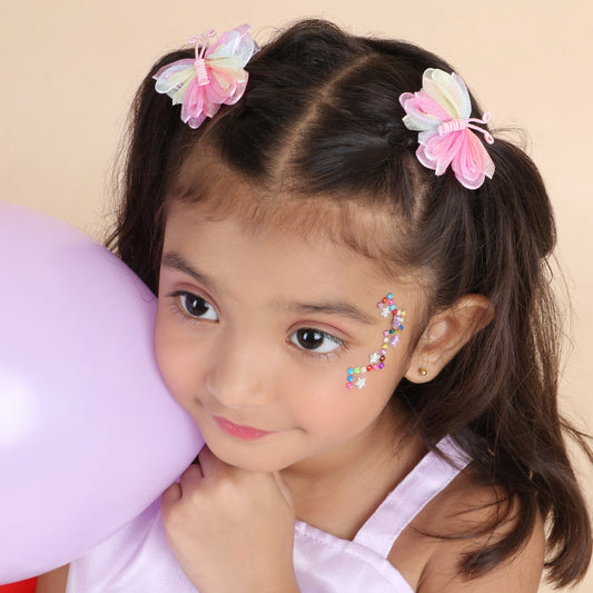 Organza Butterfly Clips Multicolour Set of 2 – main product shot by Twisty Locks