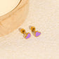 Lavender Heart 18K Gold Plated Children's Earrings