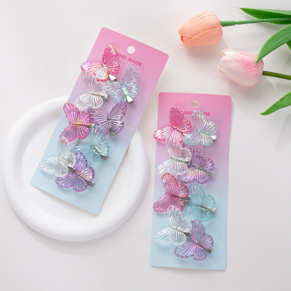 Pastel Butterfly Hair Clips-  Set of 8 - Twisty Locks  - Kids and Women Hair Accessories, Fashion Clothing and Jewellery India