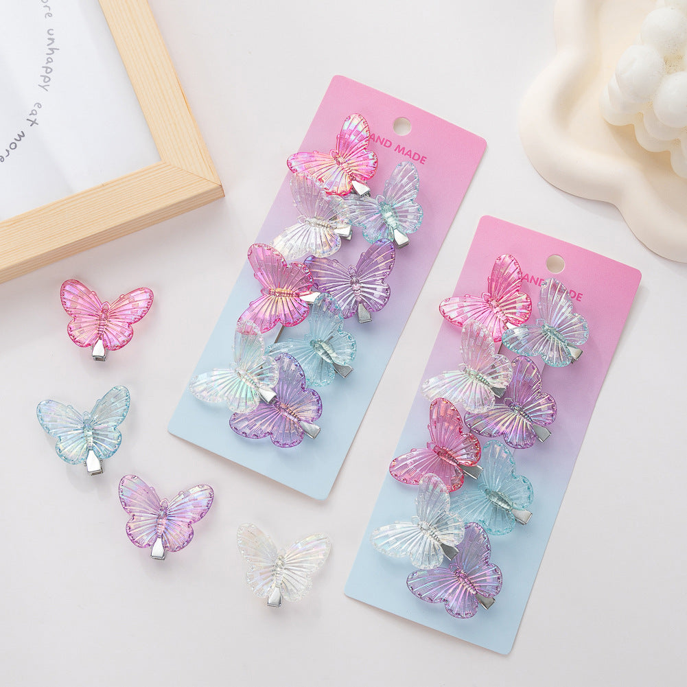Pastel Butterfly Hair Clips-  Set of 8 - Twisty Locks  - Kids and Women Hair Accessories, Fashion Clothing and Jewellery India