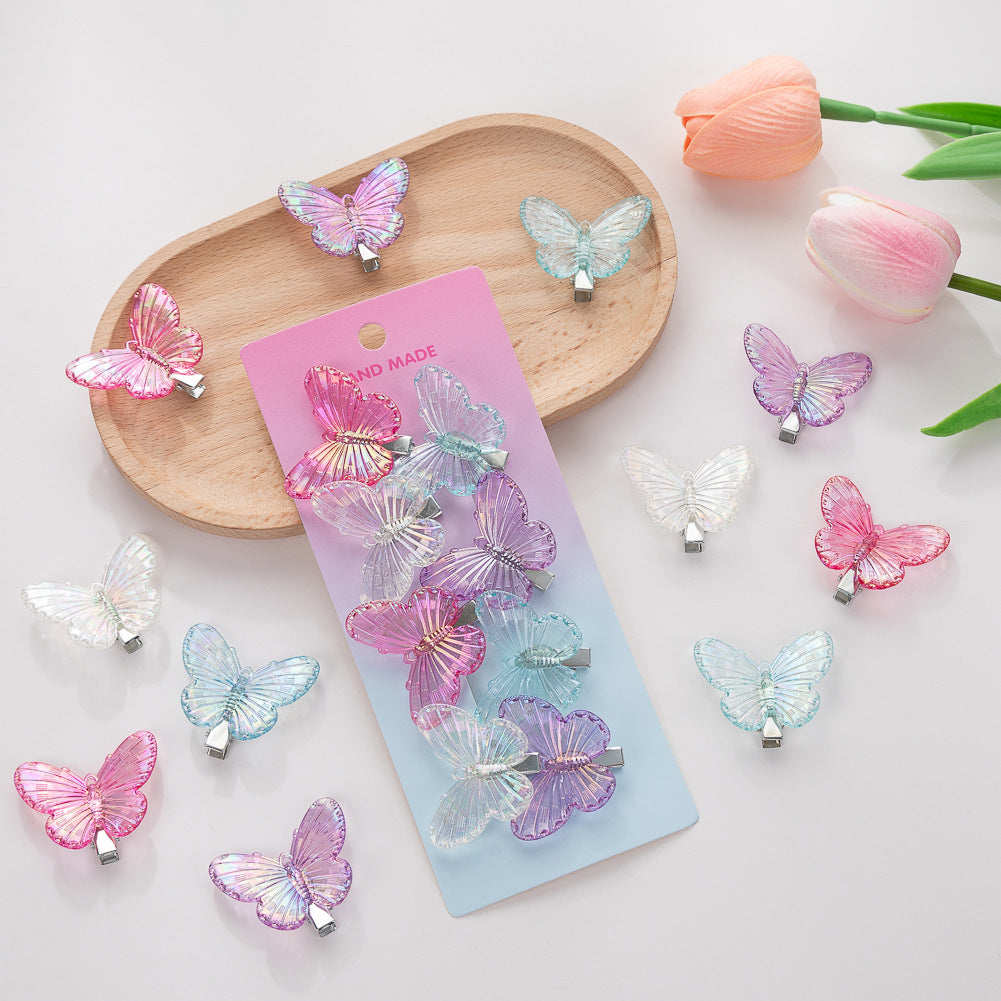 Pastel Butterfly Hair Clips-  Set of 8 - Twisty Locks  - Kids and Women Hair Accessories, Fashion Clothing and Jewellery India