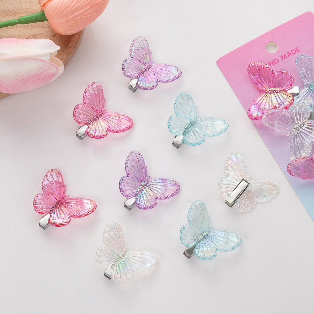 Pastel Butterfly Hair Clips-  Set of 8 - Twisty Locks  - Kids and Women Hair Accessories, Fashion Clothing and Jewellery India