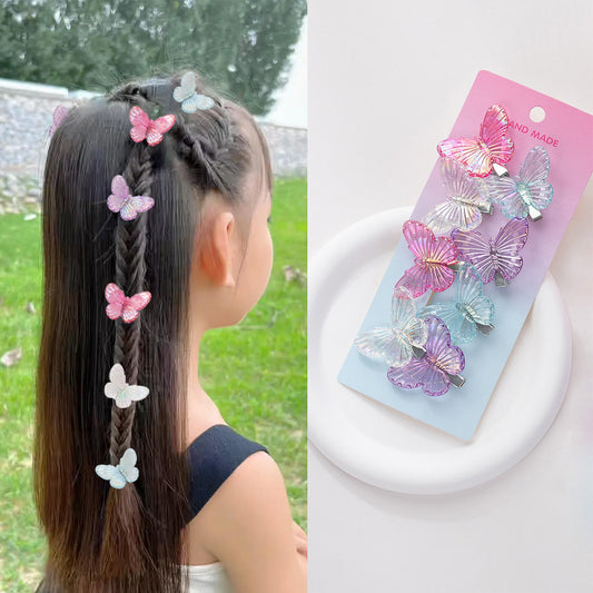 Pastel Butterfly Hair Clips-  Set of 8 - Twisty Locks  - Kids and Women Hair Accessories, Fashion Clothing and Jewellery India
