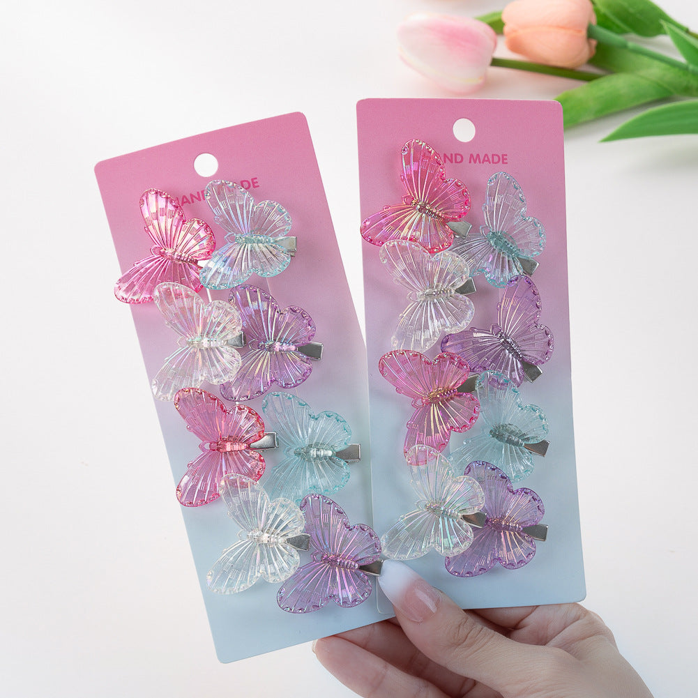 Pastel Butterfly Hair Clips-  Set of 8 - Twisty Locks  - Kids and Women Hair Accessories, Fashion Clothing and Jewellery India