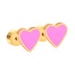 Pink Heart 18K Gold Plated Children's Earrings - Twisty Locks  - Kids and Women Hair Accessories, Fashion Clothing and Jewellery India