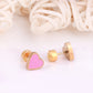 Pink Heart 18K Gold Plated Children's Earrings - Twisty Locks  - Kids and Women Hair Accessories, Fashion Clothing and Jewellery India