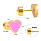 Pink Heart 18K Gold Plated Children's Earrings - Twisty Locks  - Kids and Women Hair Accessories, Fashion Clothing and Jewellery India
