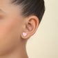 Pink Heart 18K Gold Plated Children's Earrings - Twisty Locks  - Kids and Women Hair Accessories, Fashion Clothing and Jewellery India