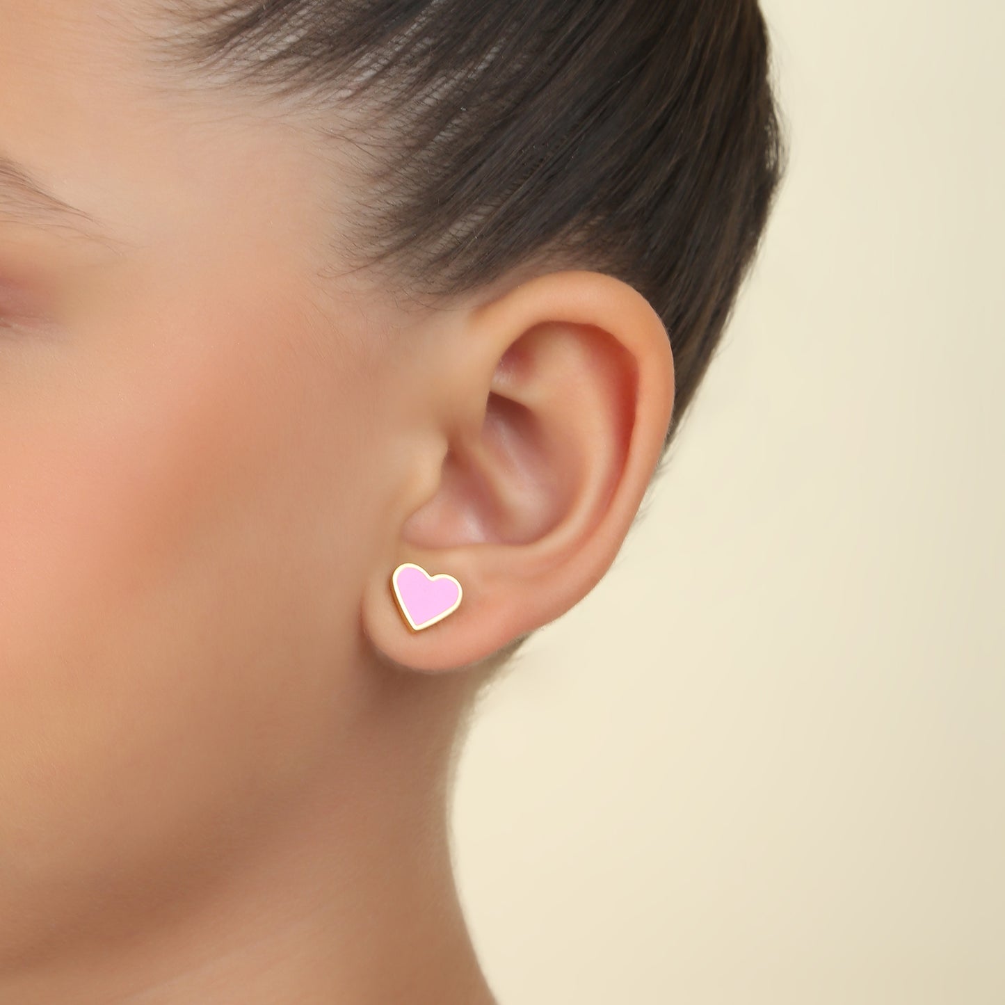 Pink Heart 18K Gold Plated Children's Earrings - Twisty Locks  - Kids and Women Hair Accessories, Fashion Clothing and Jewellery India