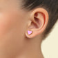 Pink Heart 18K Gold Plated Children's Earrings - Twisty Locks  - Kids and Women Hair Accessories, Fashion Clothing and Jewellery India