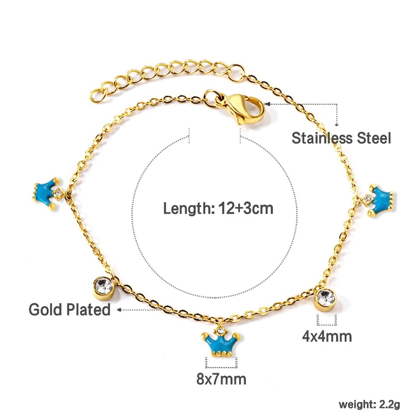 Princess 18K Gold Plated Children's Bracelet - Twisty Locks  - Kids and Women Hair Accessories, Fashion Clothing and Jewellery India