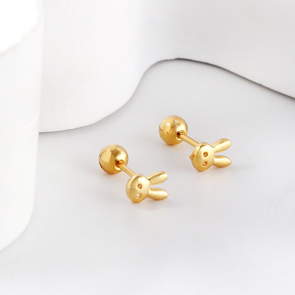 Rabbits 18K Gold Plated Children's Earrings - Twisty Locks  - Kids and Women Hair Accessories, Fashion Clothing and Jewellery India
