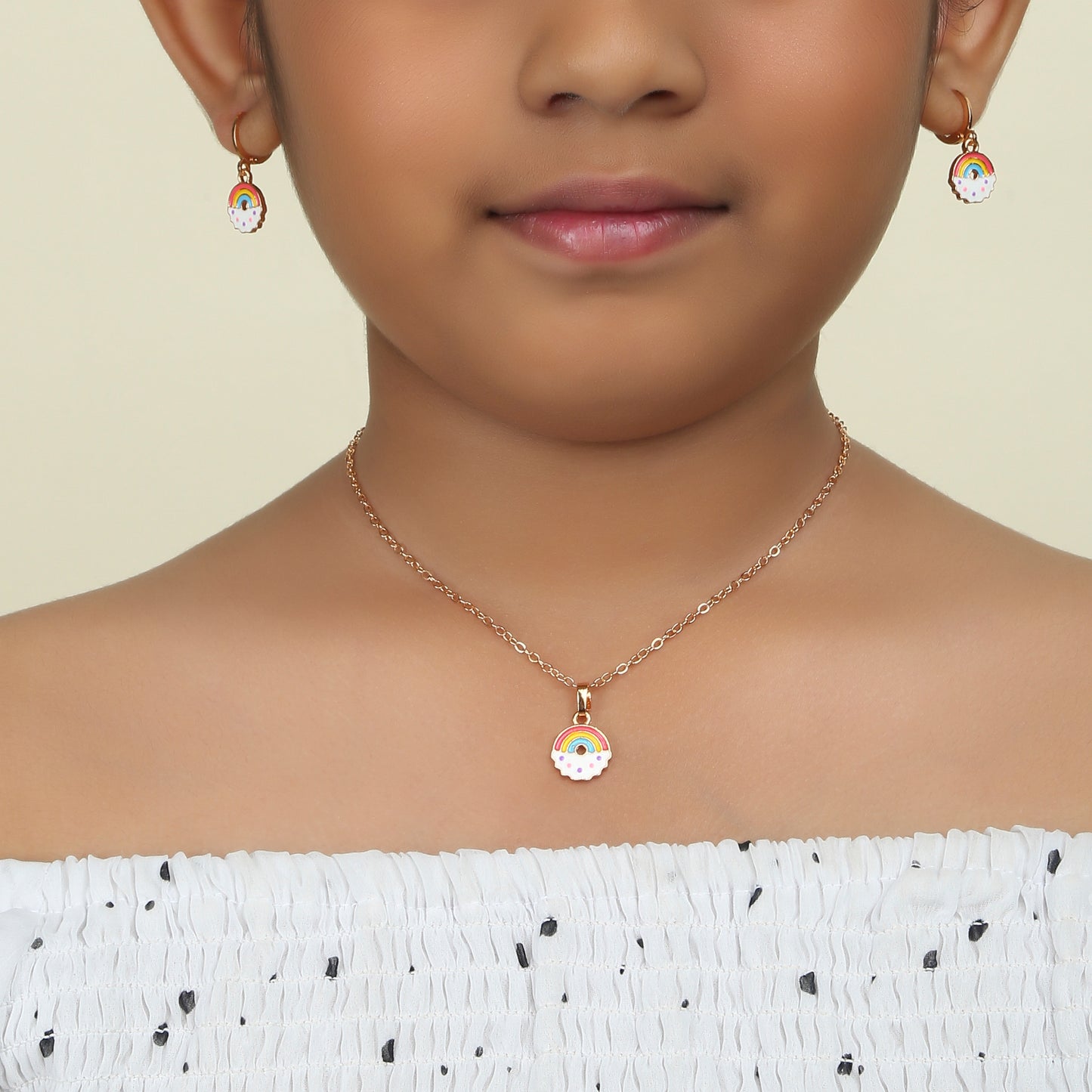 Rainbow Donut 3 Pc Jewellery Set - Twisty Locks  - Kids and Women Hair Accessories, Fashion Clothing and Jewellery India