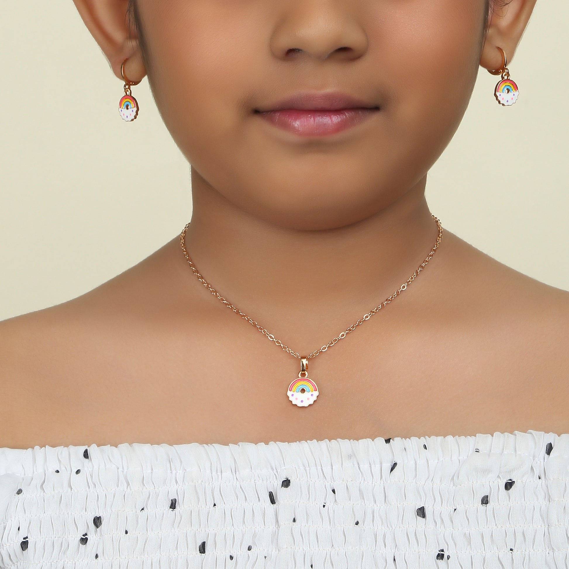 Rainbow Donut 3 Pc Jewellery Set - Twisty Locks  - Kids and Women Hair Accessories, Fashion Clothing and Jewellery India