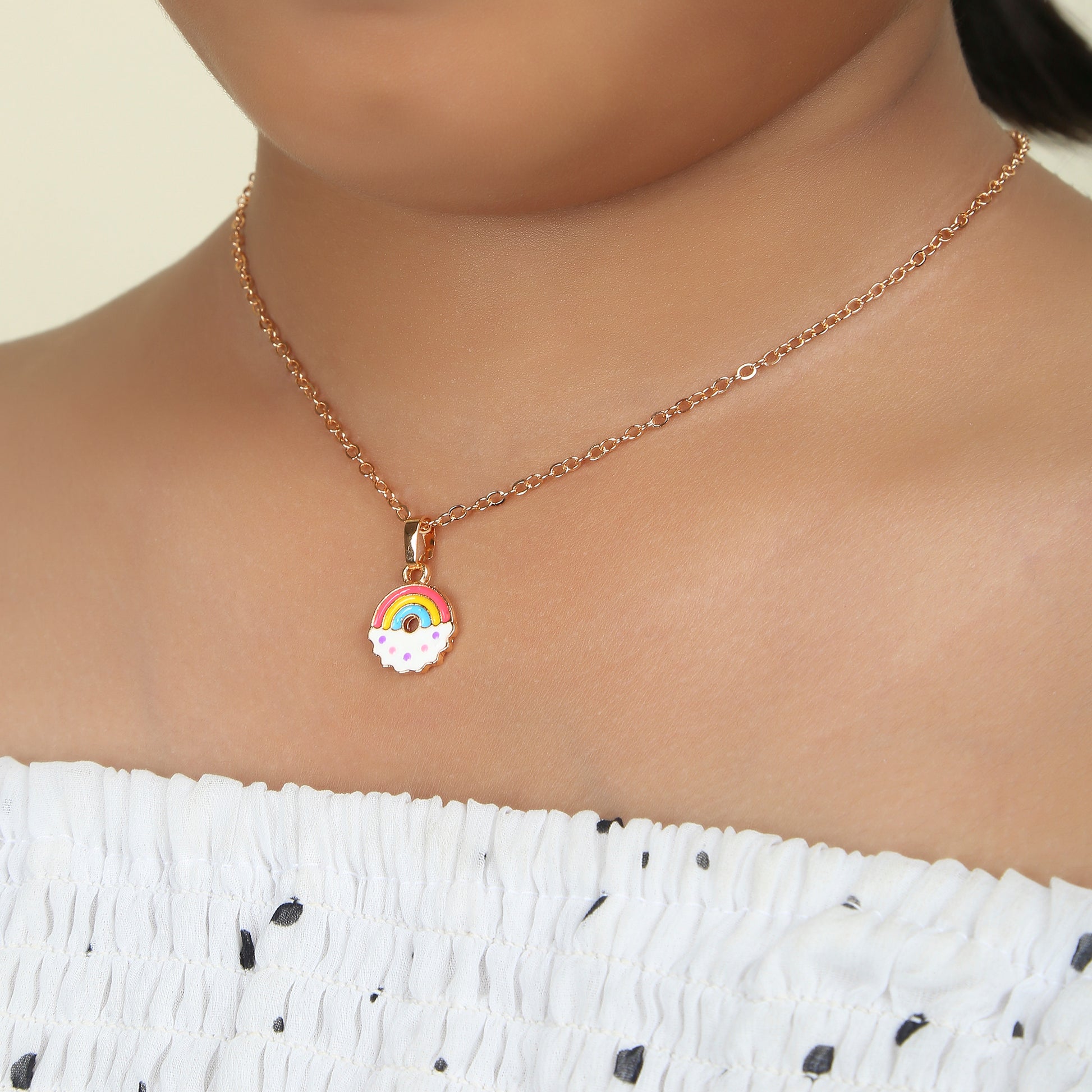 Rainbow Donut 3 Pc Jewellery Set - Twisty Locks  - Kids and Women Hair Accessories, Fashion Clothing and Jewellery India