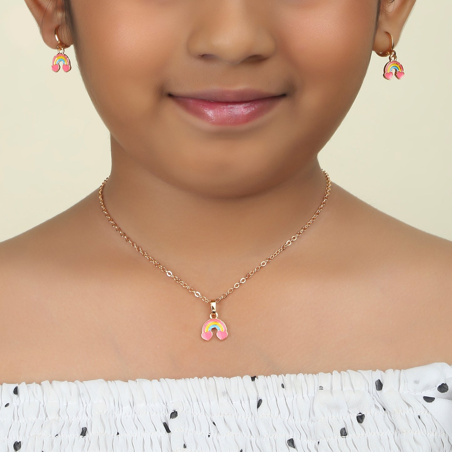 Rainbow Heart 3 Pc Jewellery Set - Twisty Locks  - Kids and Women Hair Accessories, Fashion Clothing and Jewellery India