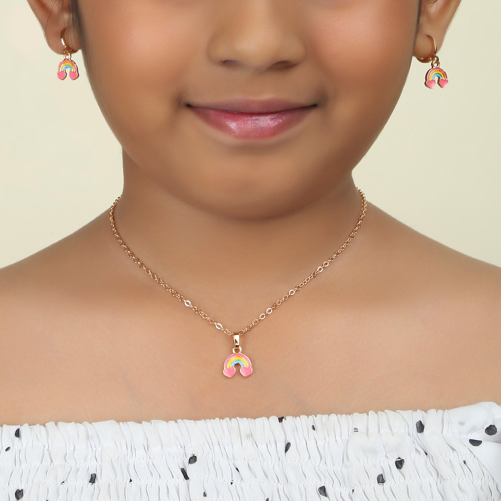 Rainbow Heart 3 Pc Jewellery Set - Twisty Locks  - Kids and Women Hair Accessories, Fashion Clothing and Jewellery India