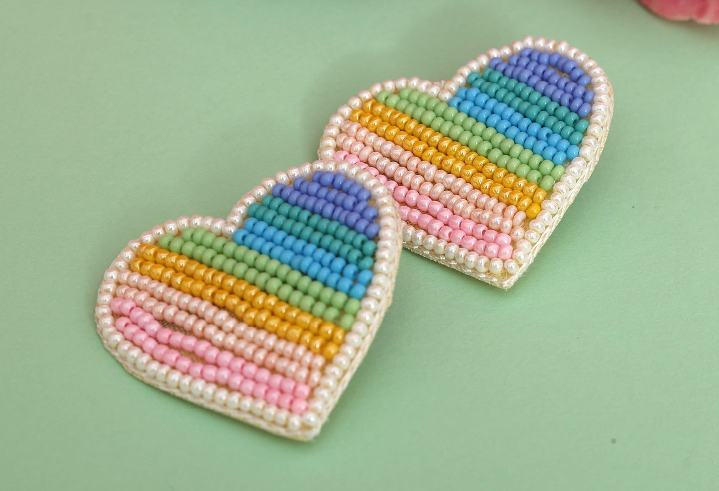 Rainbow Hearts Hair Clips Set - Twisty Locks  - Kids and Women Hair Accessories, Fashion Clothing and Jewellery India