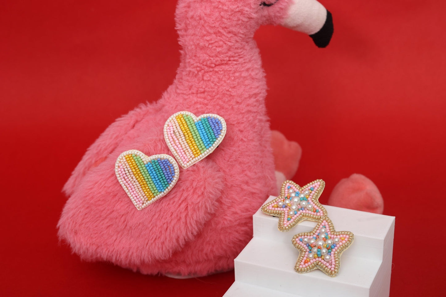 Rainbow Hearts Hair Clips Set - Twisty Locks  - Kids and Women Hair Accessories, Fashion Clothing and Jewellery India