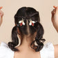 Red Bee Embroidered Hair Clips Set - Twisty Locks  - Kids and Women Hair Accessories, Fashion Clothing and Jewellery India