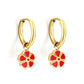 Red Flower Hoops 18K Gold Plated Children's Earrings - Twisty Locks  - Kids and Women Hair Accessories, Fashion Clothing and Jewellery India