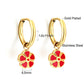 Red Flower Hoops 18K Gold Plated Children's Earrings - Twisty Locks  - Kids and Women Hair Accessories, Fashion Clothing and Jewellery India