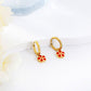 Red Flower Hoops 18K Gold Plated Children's Earrings - Twisty Locks  - Kids and Women Hair Accessories, Fashion Clothing and Jewellery India